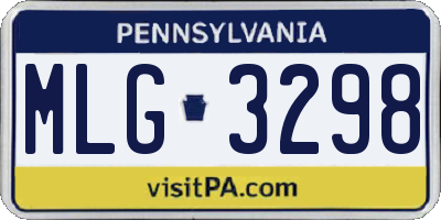 PA license plate MLG3298