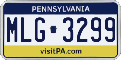 PA license plate MLG3299