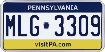 PA license plate MLG3309