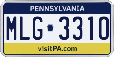 PA license plate MLG3310