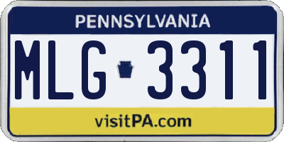PA license plate MLG3311