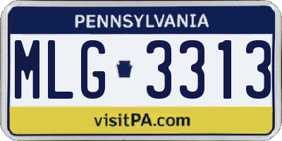 PA license plate MLG3313