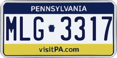 PA license plate MLG3317