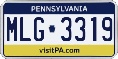 PA license plate MLG3319