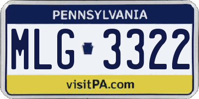PA license plate MLG3322