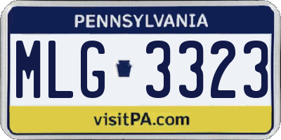PA license plate MLG3323