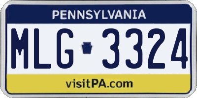 PA license plate MLG3324