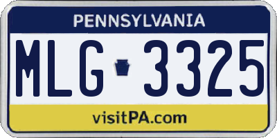 PA license plate MLG3325