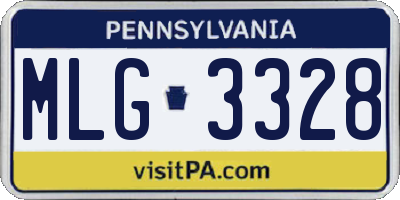 PA license plate MLG3328