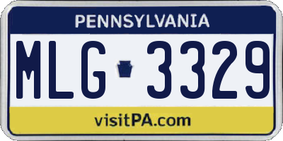 PA license plate MLG3329