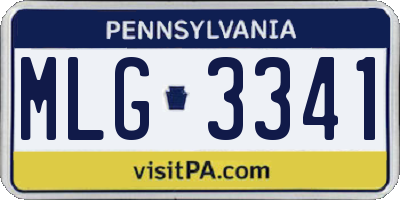 PA license plate MLG3341