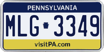 PA license plate MLG3349