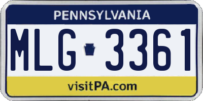 PA license plate MLG3361