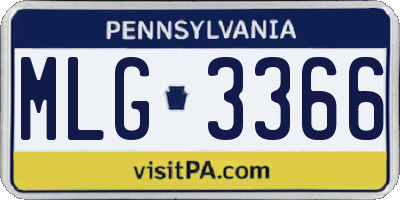 PA license plate MLG3366