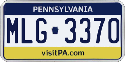 PA license plate MLG3370