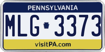 PA license plate MLG3373