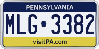 PA license plate MLG3382