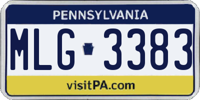 PA license plate MLG3383
