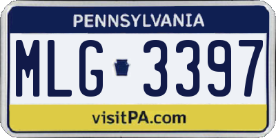 PA license plate MLG3397