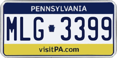PA license plate MLG3399