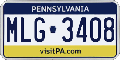PA license plate MLG3408