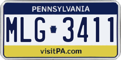 PA license plate MLG3411