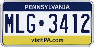 PA license plate MLG3412