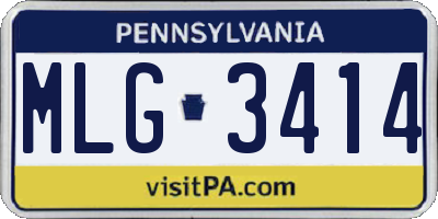 PA license plate MLG3414