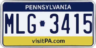 PA license plate MLG3415