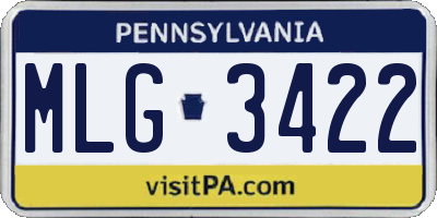 PA license plate MLG3422