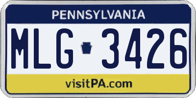 PA license plate MLG3426