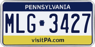 PA license plate MLG3427
