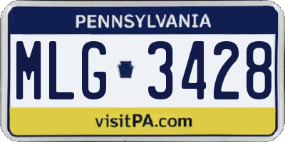 PA license plate MLG3428