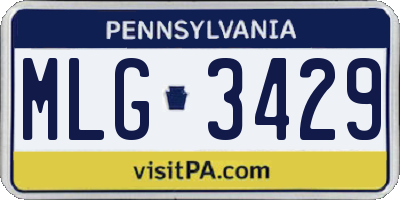 PA license plate MLG3429