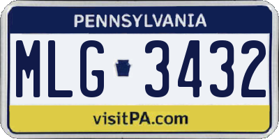 PA license plate MLG3432