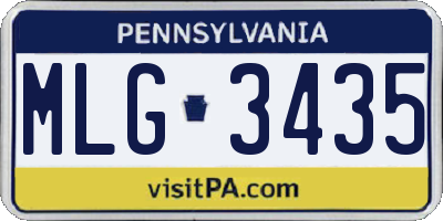 PA license plate MLG3435