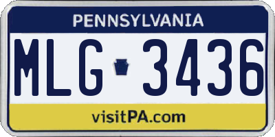 PA license plate MLG3436