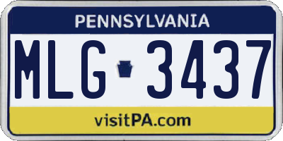 PA license plate MLG3437