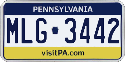 PA license plate MLG3442