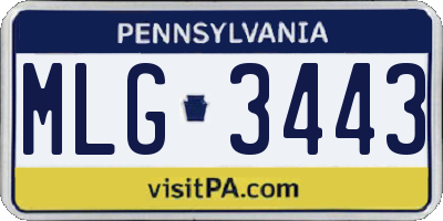 PA license plate MLG3443