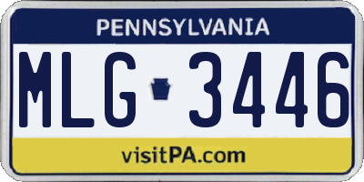 PA license plate MLG3446