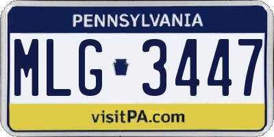 PA license plate MLG3447