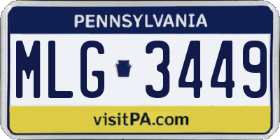 PA license plate MLG3449