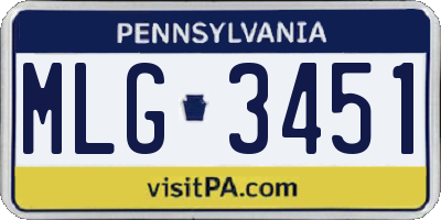 PA license plate MLG3451
