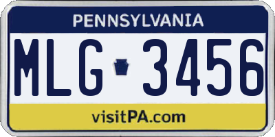 PA license plate MLG3456