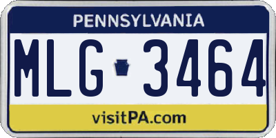PA license plate MLG3464