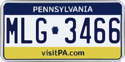 PA license plate MLG3466