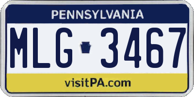 PA license plate MLG3467