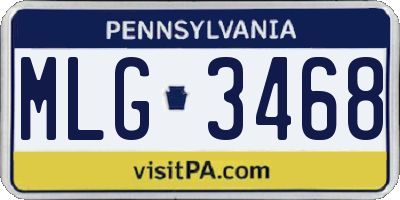 PA license plate MLG3468