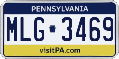 PA license plate MLG3469